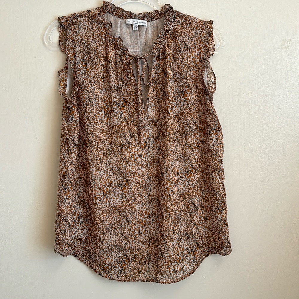 Maison d’ Amelie- - Paris - Floral Chiffon Sleeveless Top